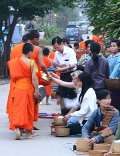 alms giving in southeast asia