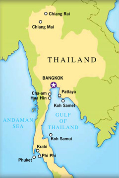 Map of Thailand resorts