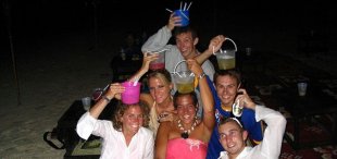 partying with friends and buckets in thailand