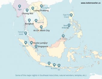Southeast Asia major sights and destinations