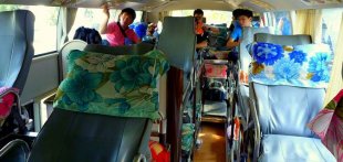 typical backpacker buses in asia